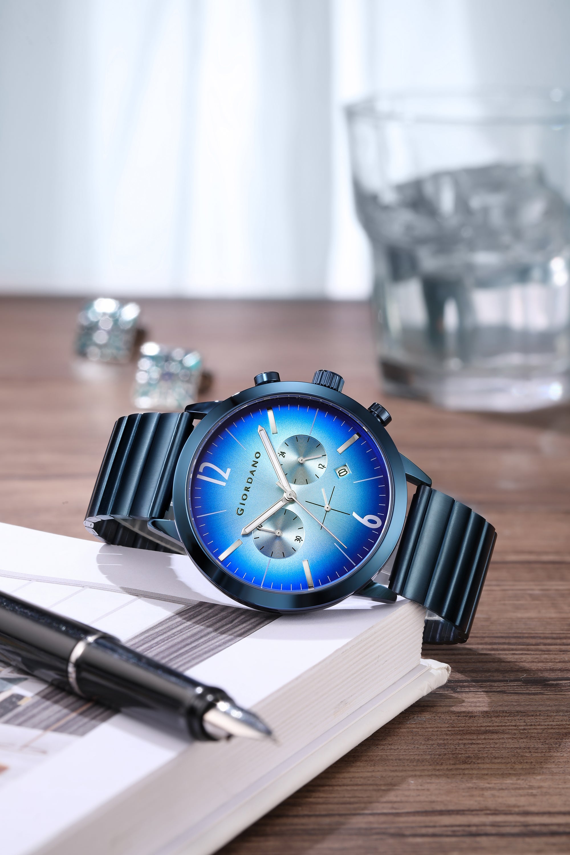 Giordano Analog Chronograph Watch for Men - Stainless Steel Case & strap| Modern Casual & Formal Wristwatch with Date | GZ-50153-44